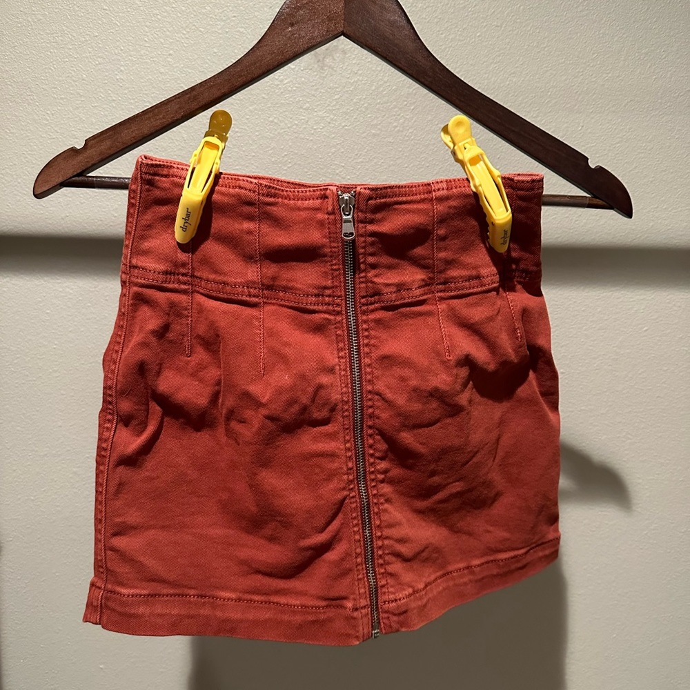 Free people zip up mini skirt